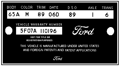 1967 Ford trim decoder